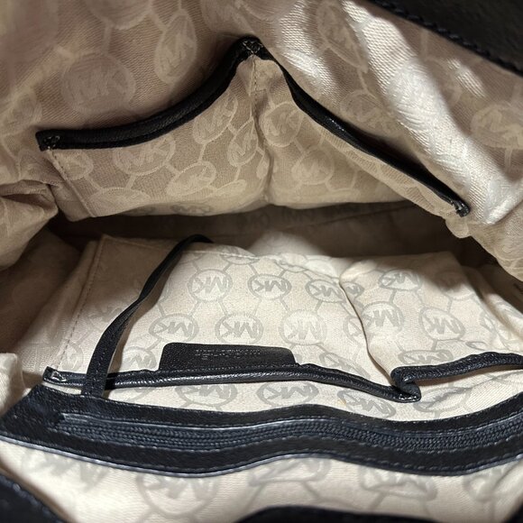 Michael Kors Hamilton large leather satchel in black with silver-tone hardware - Picture 6 of 6